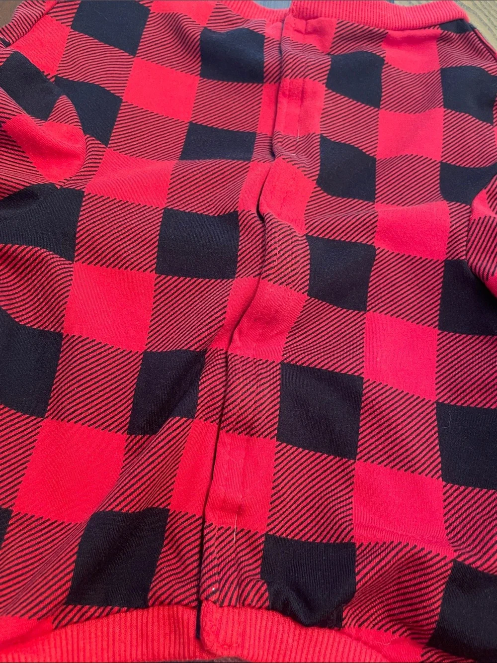 Red & Black Buffalo Plaid Dog Tee - Cozy Velcro closure C33